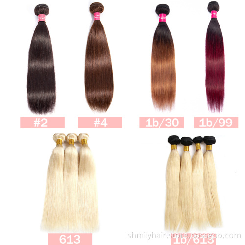 Wholesale Two Tone 1B/99# Body Wave Hair Weave 3 Pcs With Lace Closure Ombre Colored Burgundy Human Hair Bundles With Closure